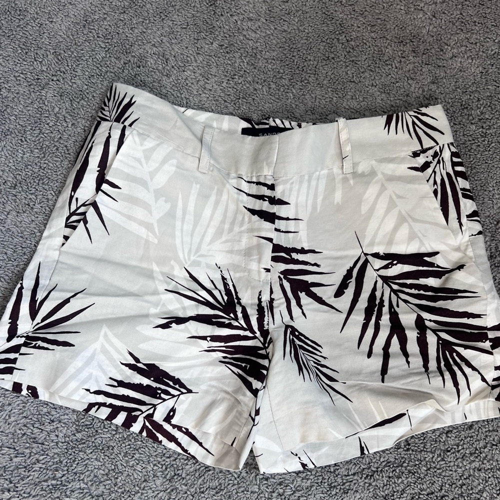 Sandro linen tropical theme shorts